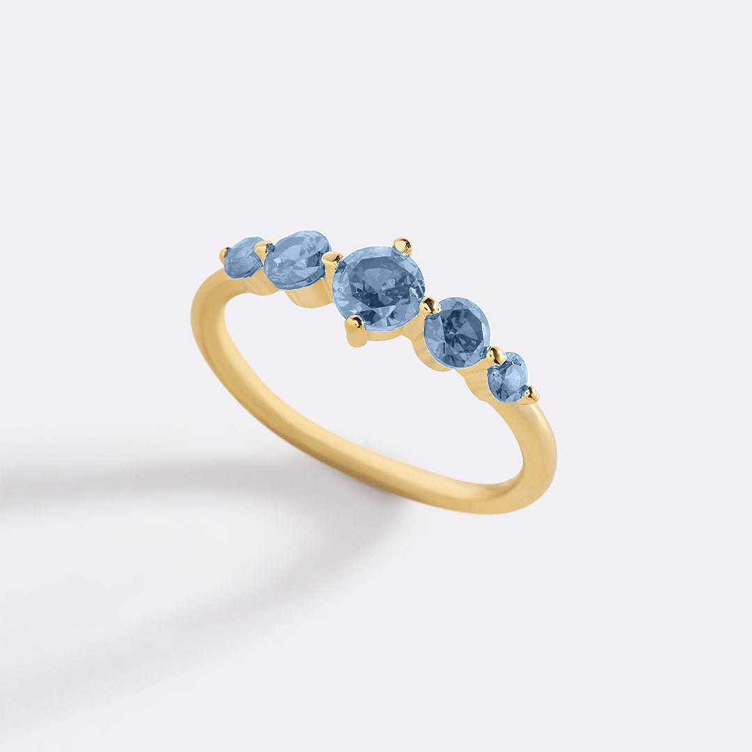 Five Stone Birthstone Statement Ring