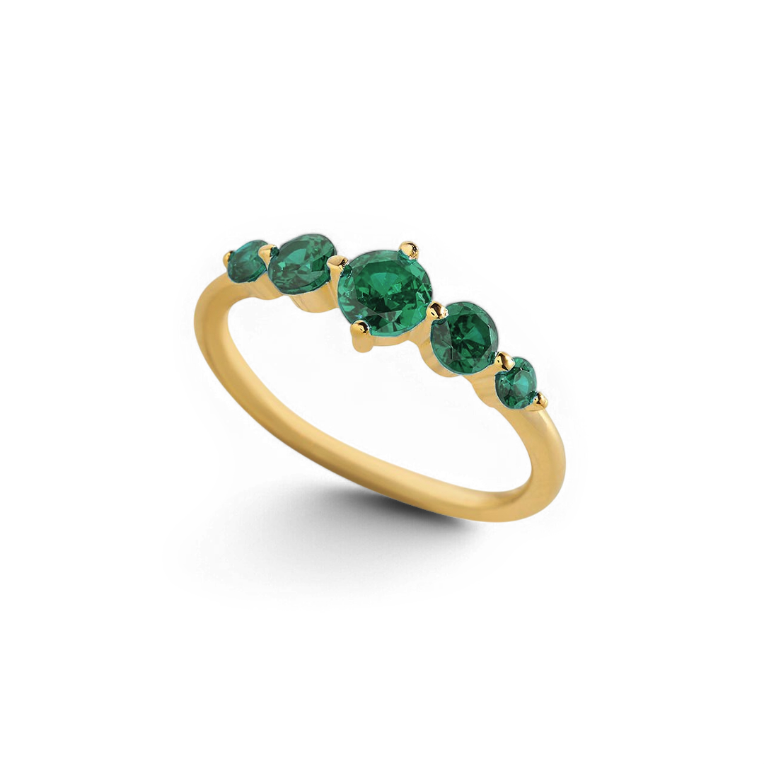 Five Stone Birthstone Statement Ring