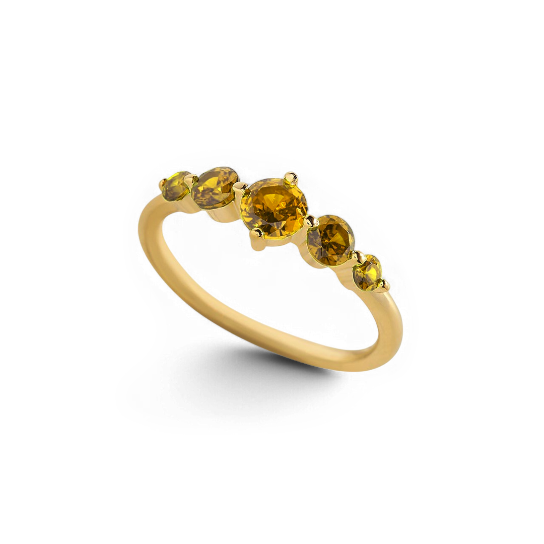 Five Stone Birthstone Statement Ring