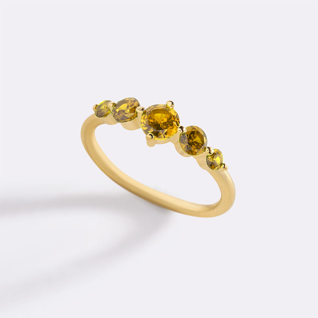 Five Stone Birthstone Statement Ring