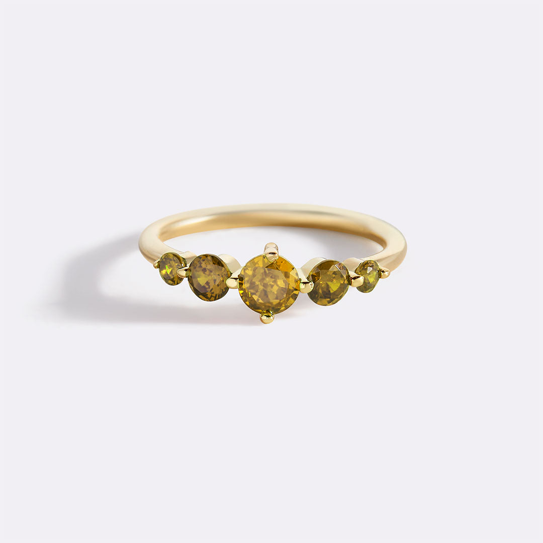 Five Stone Birthstone Statement Ring