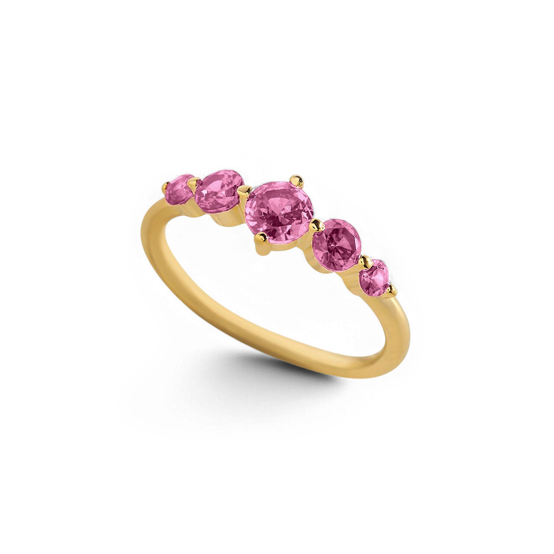Five Stone Birthstone Statement Ring