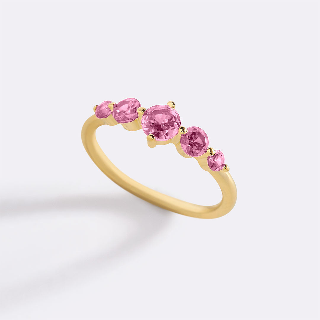 Five Stone Birthstone Statement Ring