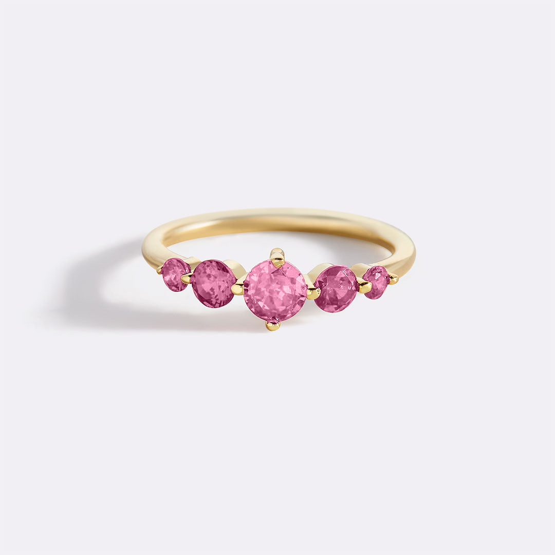 Five Stone Birthstone Statement Ring