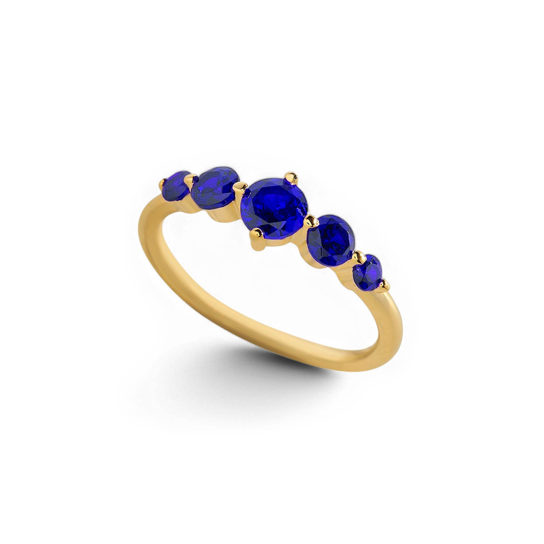Five Stone Birthstone Statement Ring