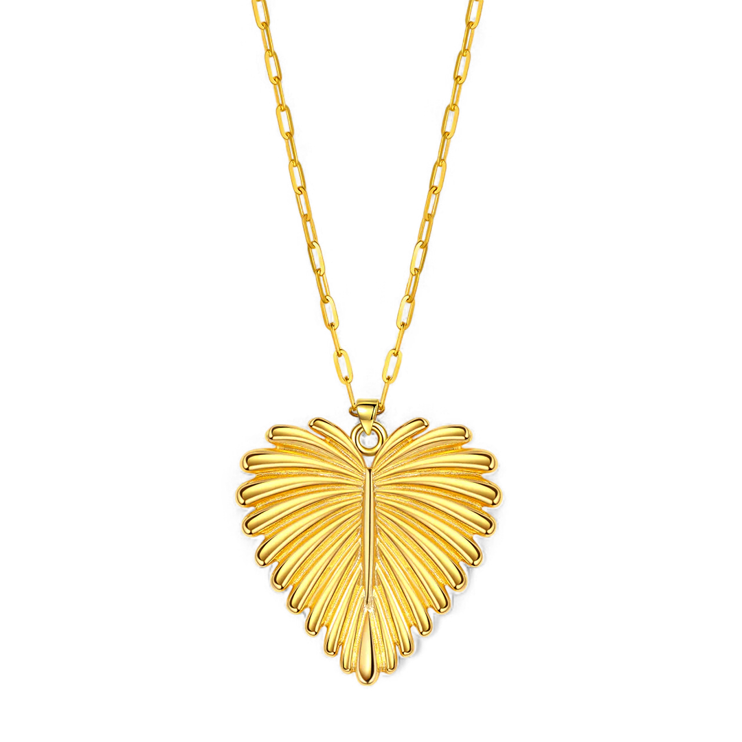 Full-Heart Palm Pendant Necklace
