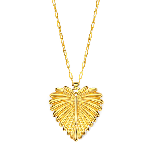 Full-Heart Palm Pendant Necklace