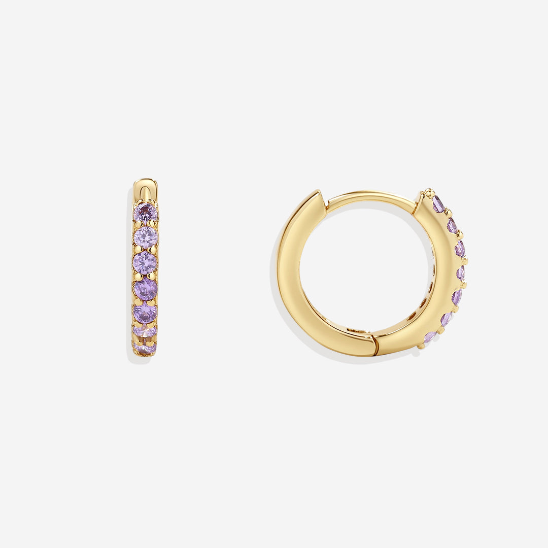 Edelstein-Huggie-Creolen-Schlafohrringe