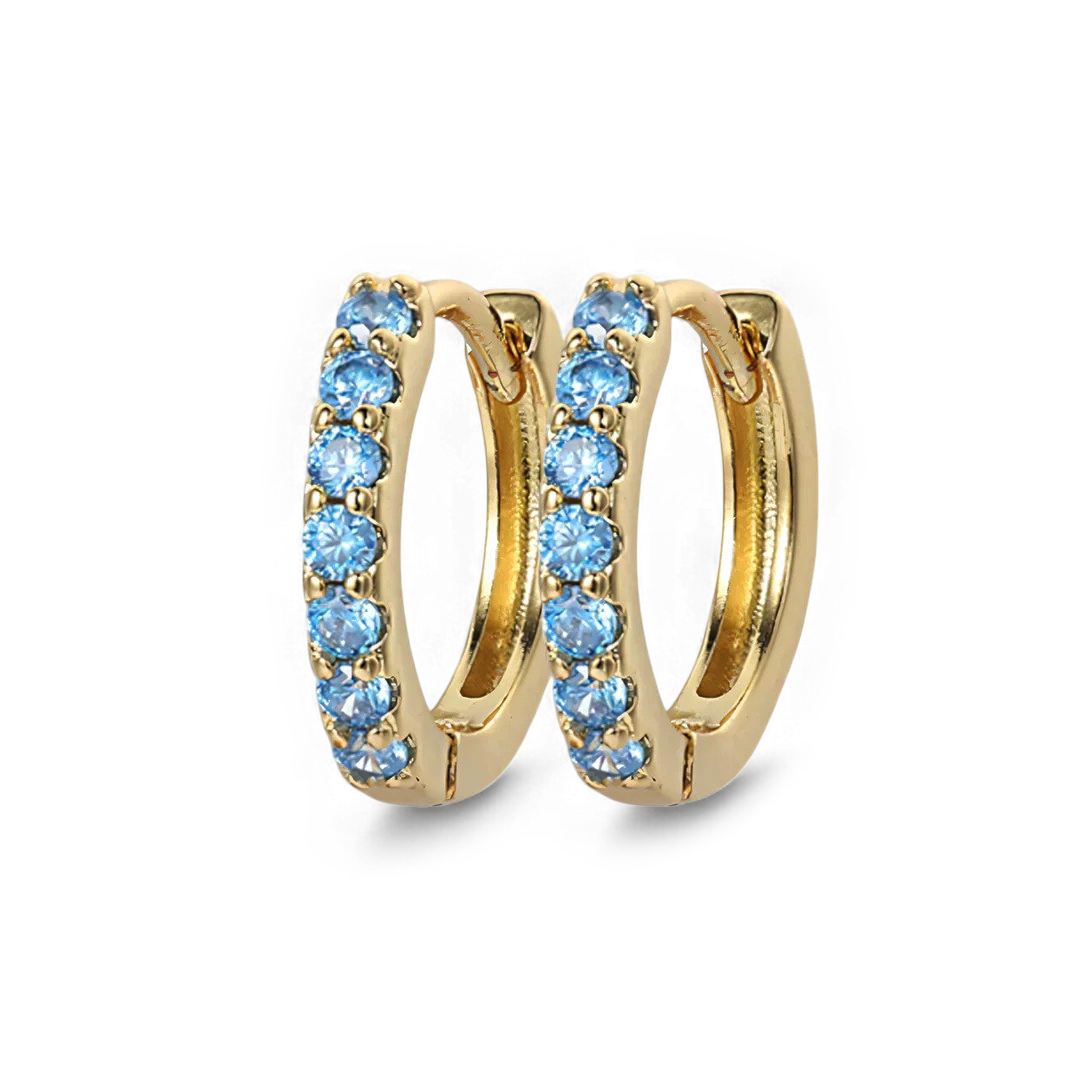 Edelstein-Huggie-Creolen-Schlafohrringe