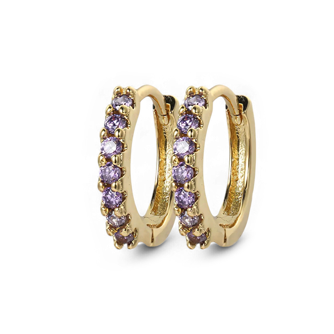 Edelstein-Huggie-Creolen-Schlafohrringe