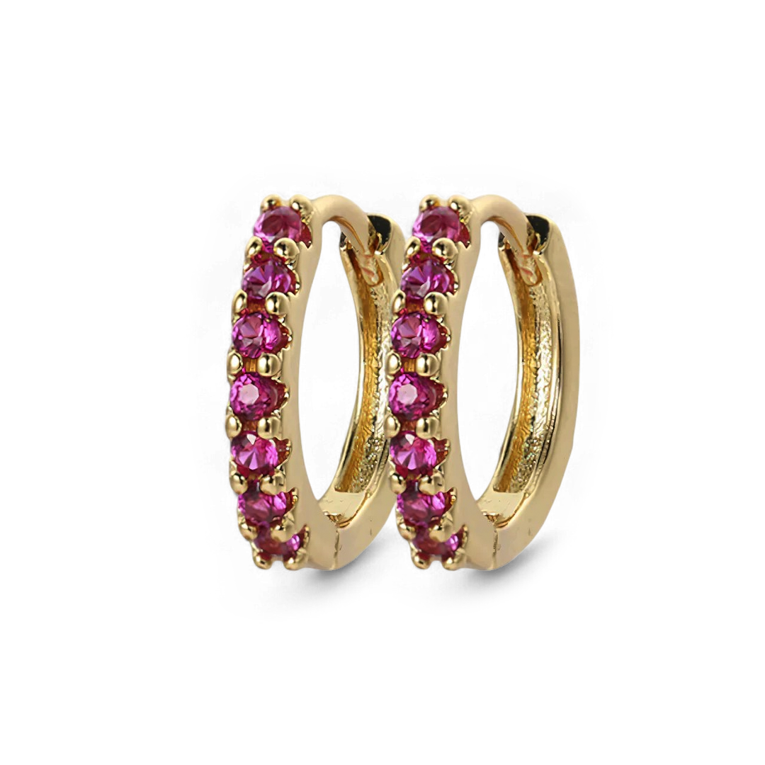 Edelstein-Huggie-Creolen-Schlafohrringe