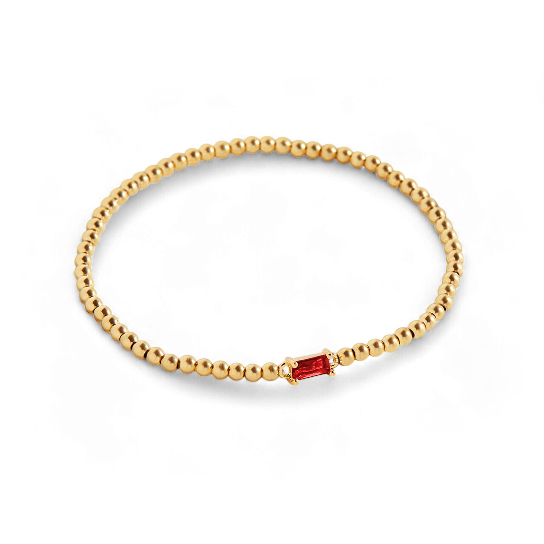 Gold Vermeil Beaded Birthstone Bracelet