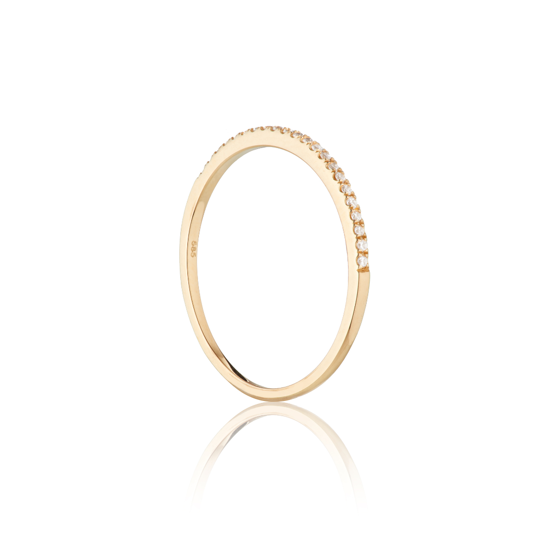 Gold Diamond Style Half Eternity Ring