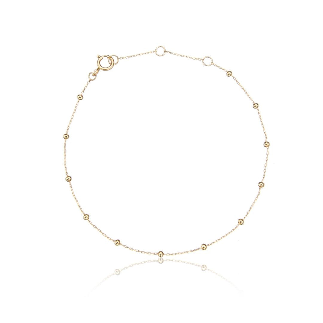 Pulsera de cadena de satélite dorada