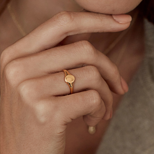 Silver Small Personalised Signet Ring