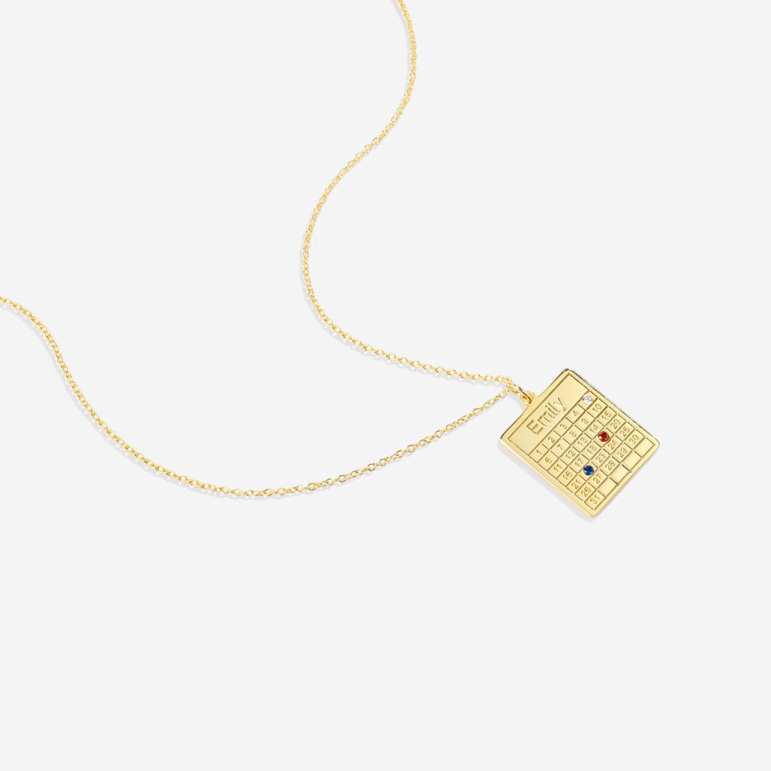 Personalized Family Calendar Necklace