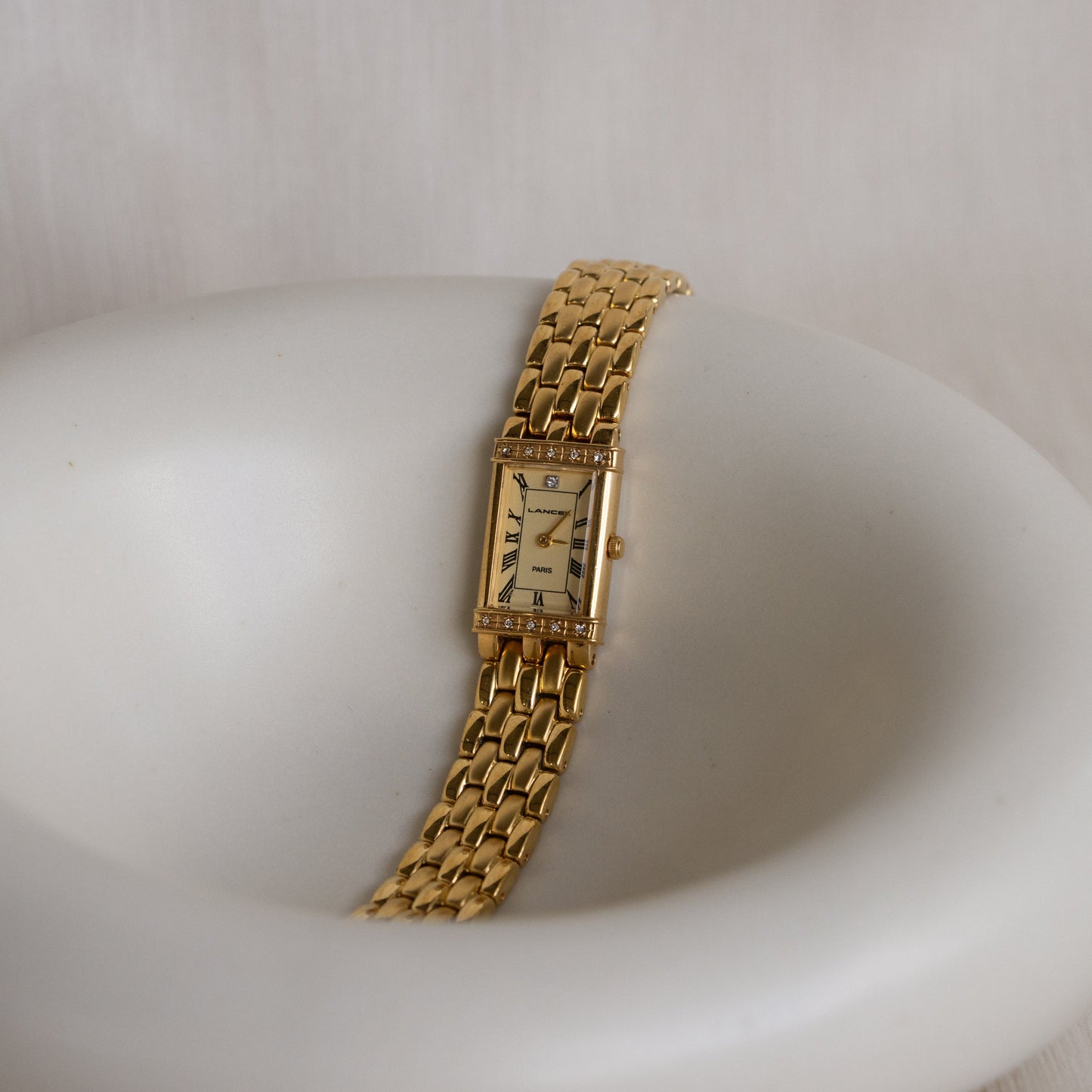 Vintage Lancel Rectangular Gold Watch
