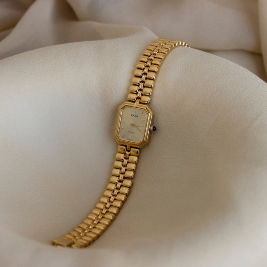 Reloj Rado vintage rectangular dorado