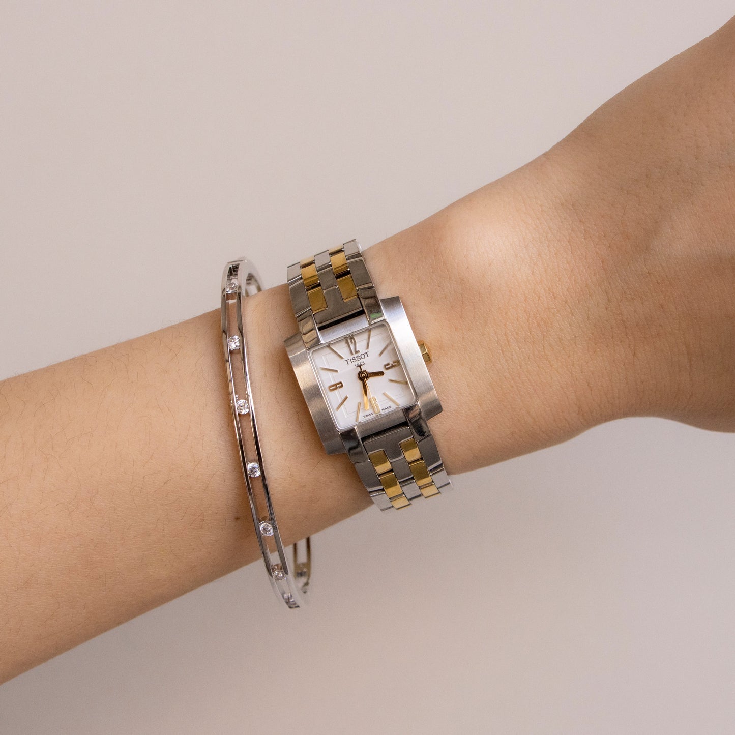Vintage Tissot Swiss Square Two Tone Watch