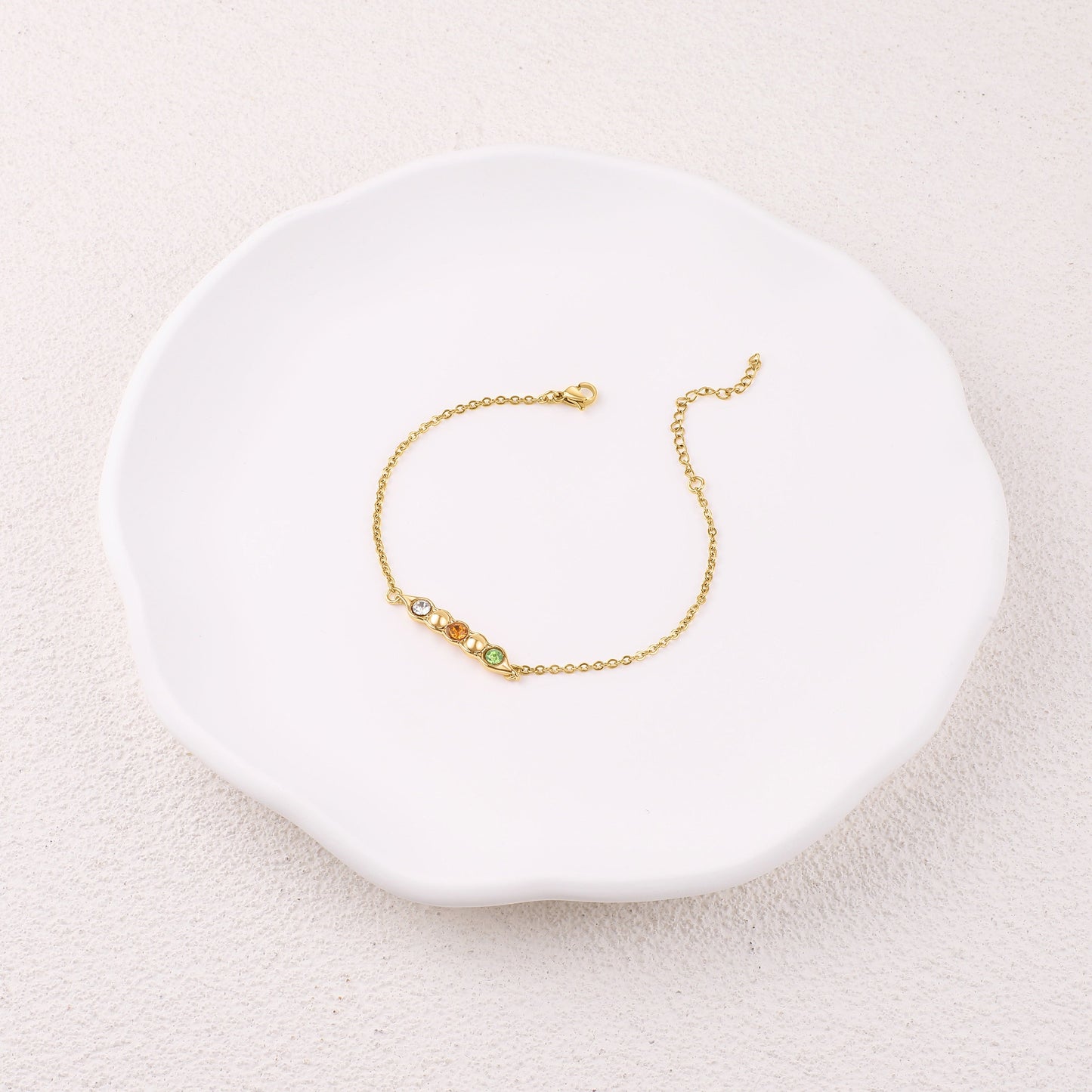 Erbsen in einer Schote Geburtssteinarmband