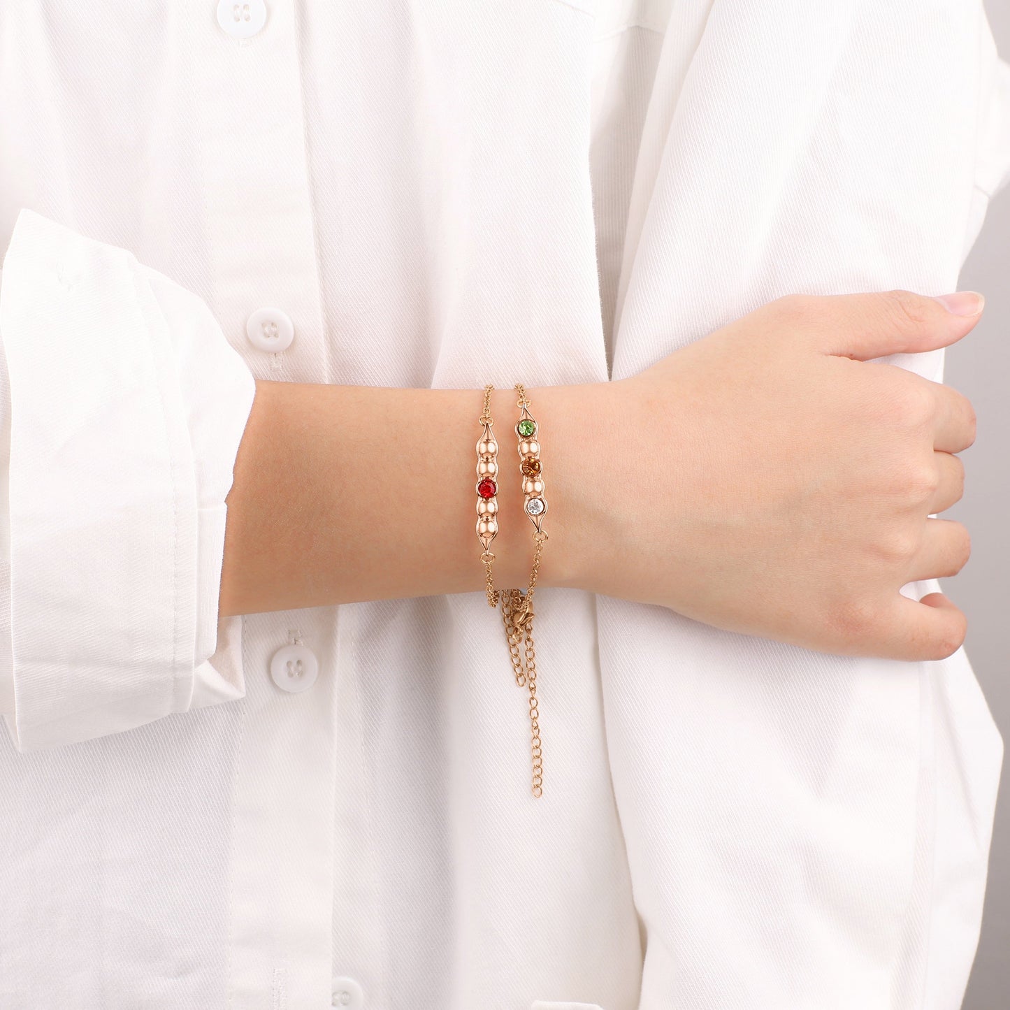 Erbsen in einer Schote Geburtssteinarmband