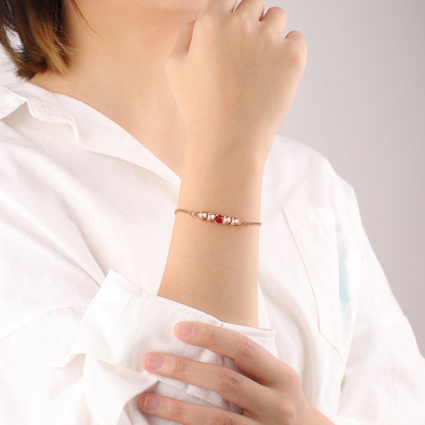 Erbsen in einer Schote Geburtssteinarmband