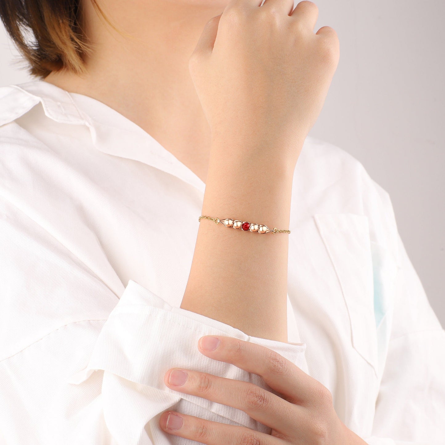 Erbsen in einer Schote Geburtssteinarmband