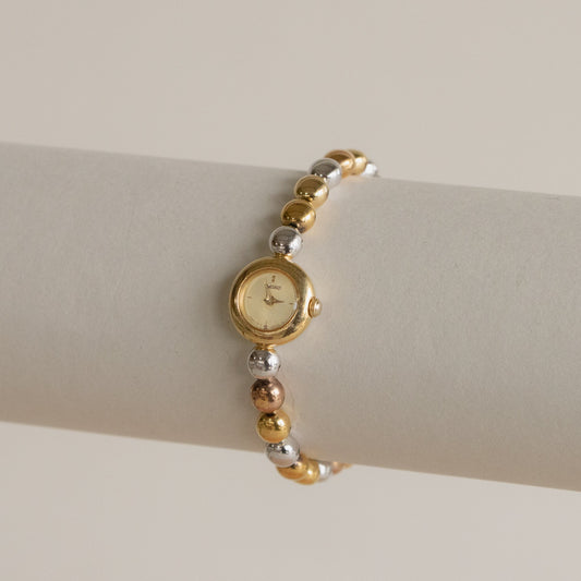 Reloj vintage Seiko Dainty con cuentas en dos tonos