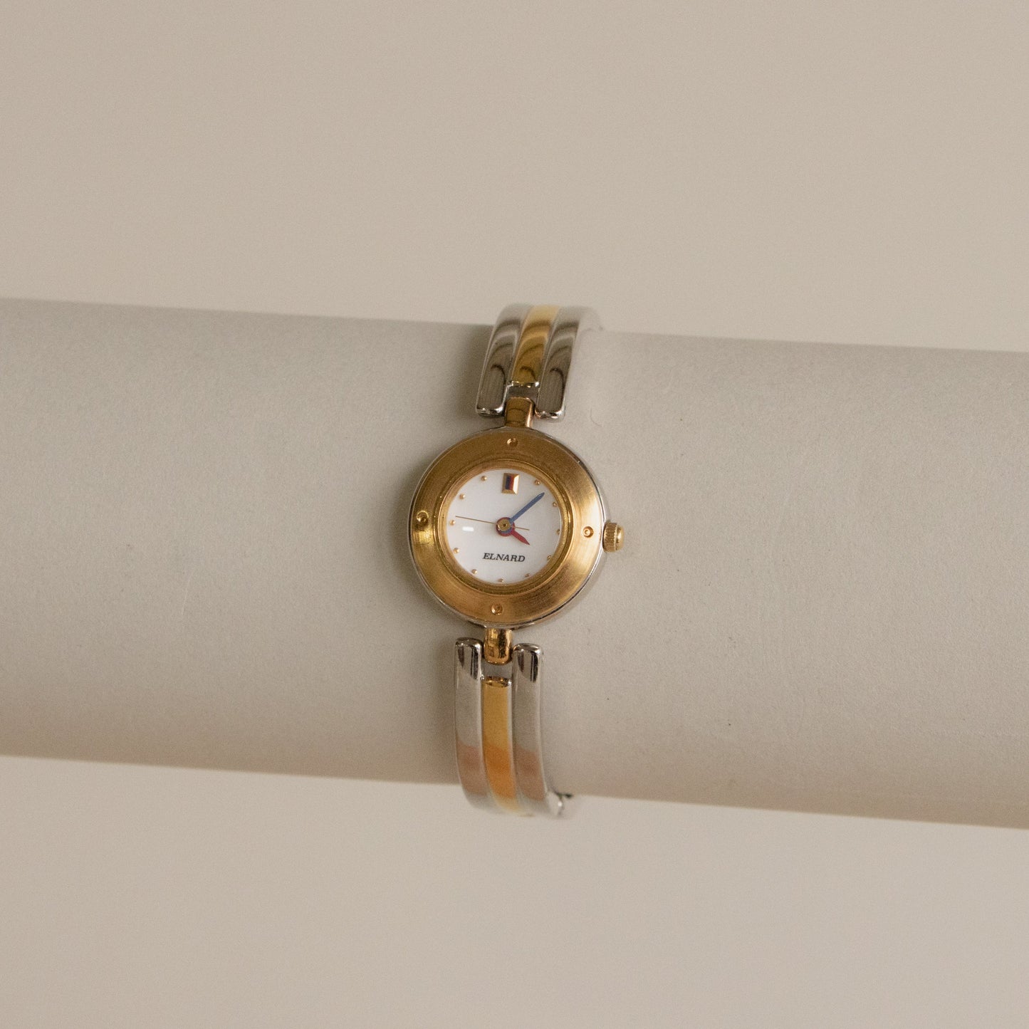 Vintage Elnard Round Cuff Two Tone Watch