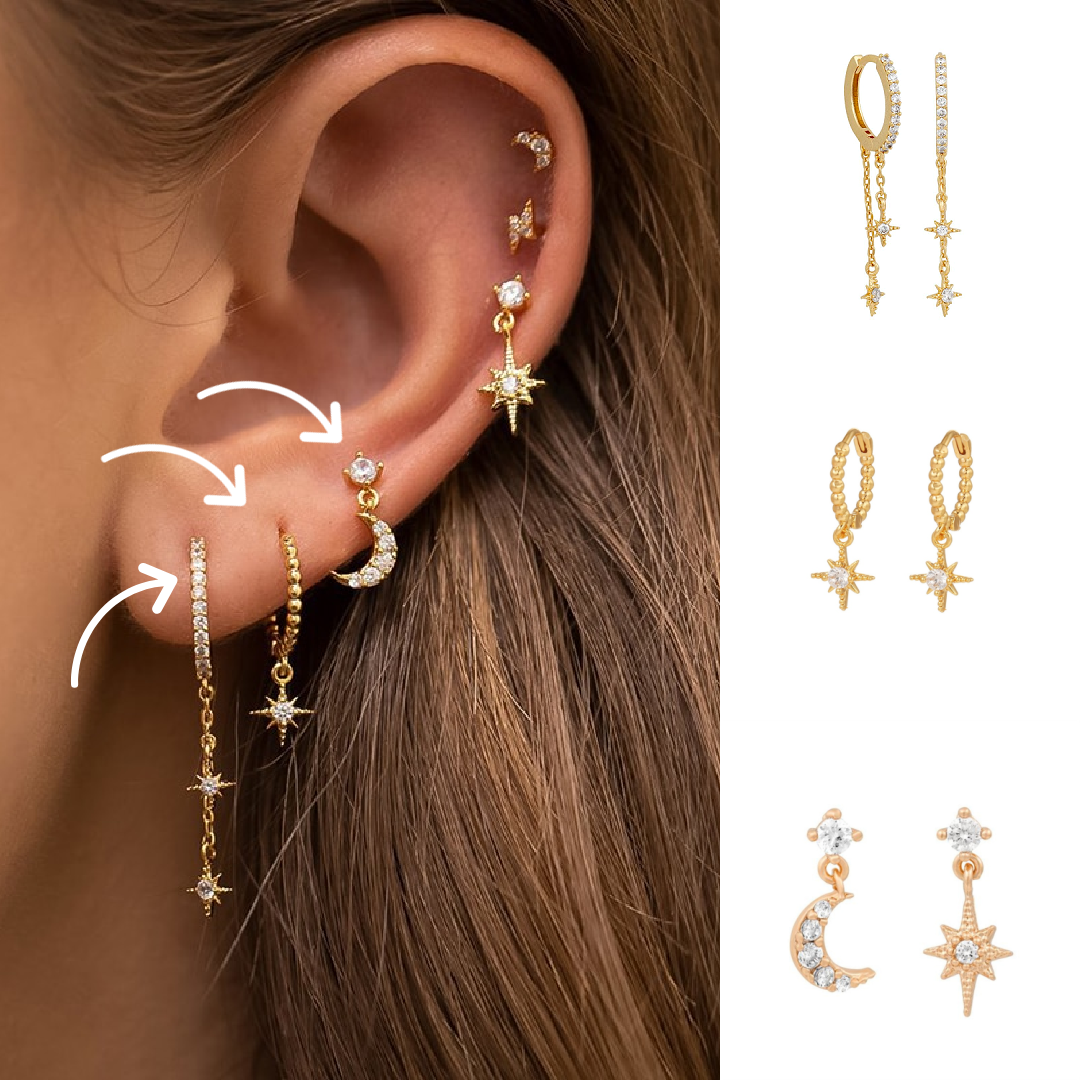 Colección de pendientes Starlight 316L