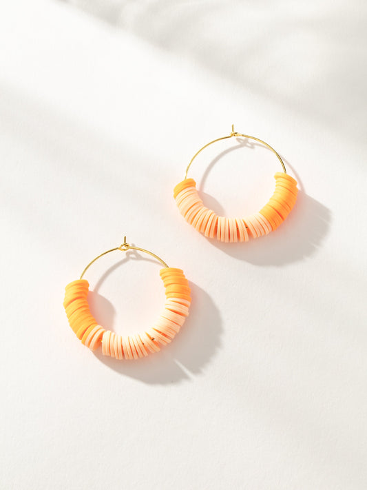 Pendientes de aro con cuentas Heishi