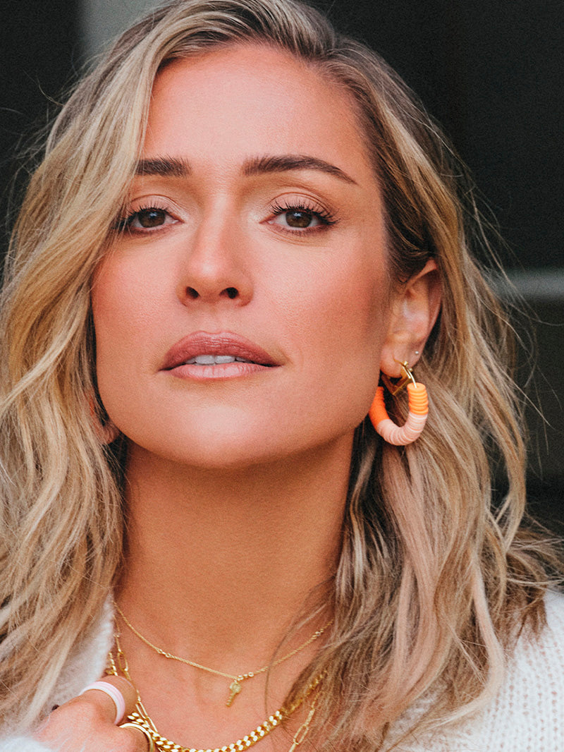 Pendientes de aro con cuentas Heishi