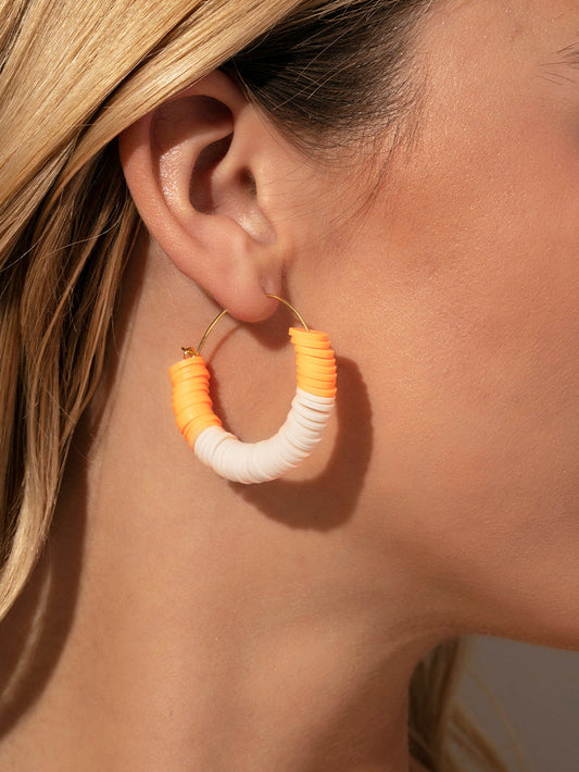 Pendientes de aro con cuentas Heishi