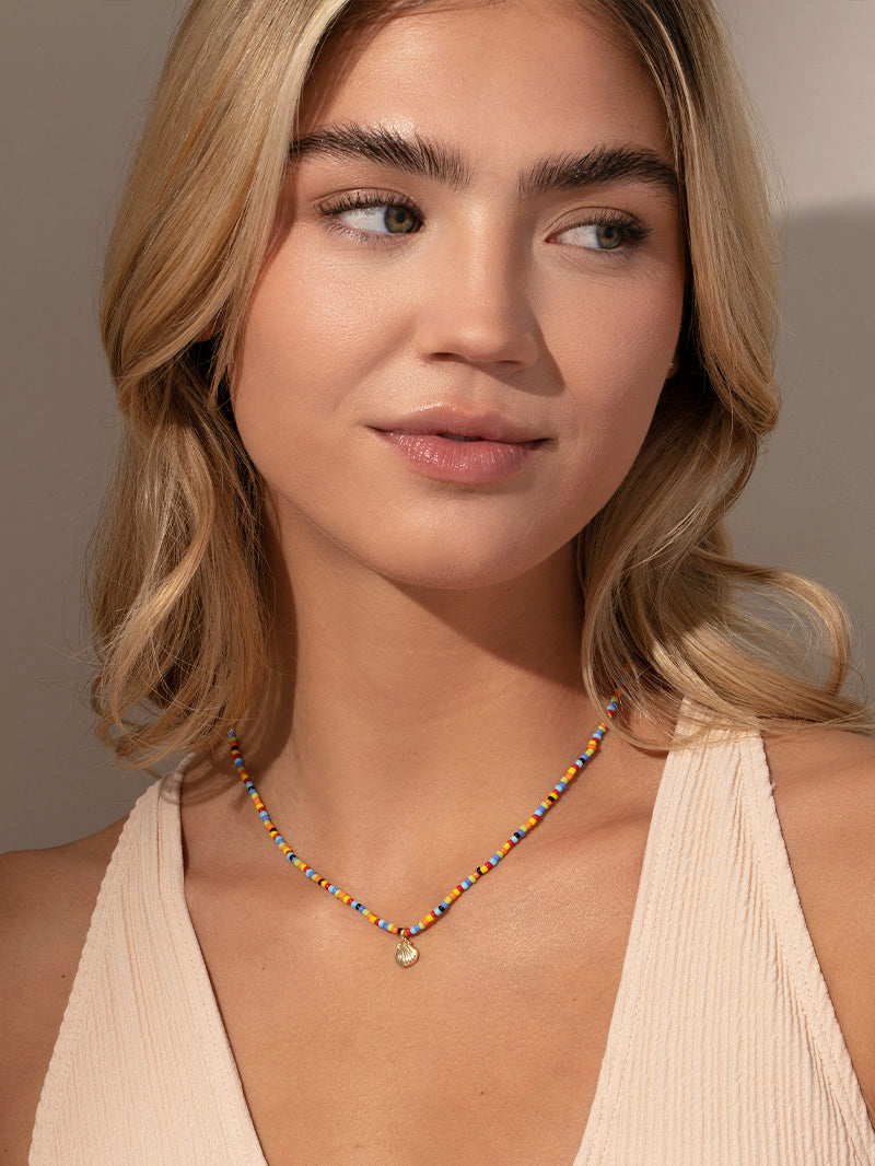 Collar de conchas con cuentas