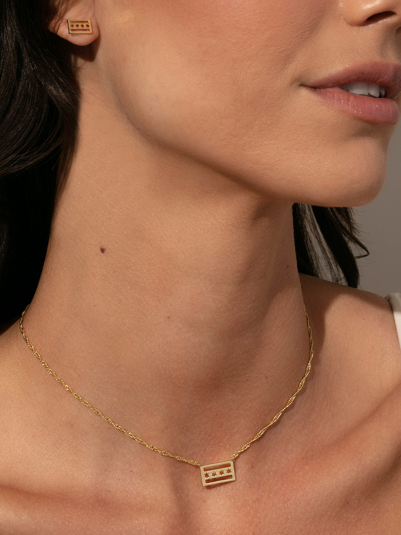 Collar con colgante de la bandera de Chicago