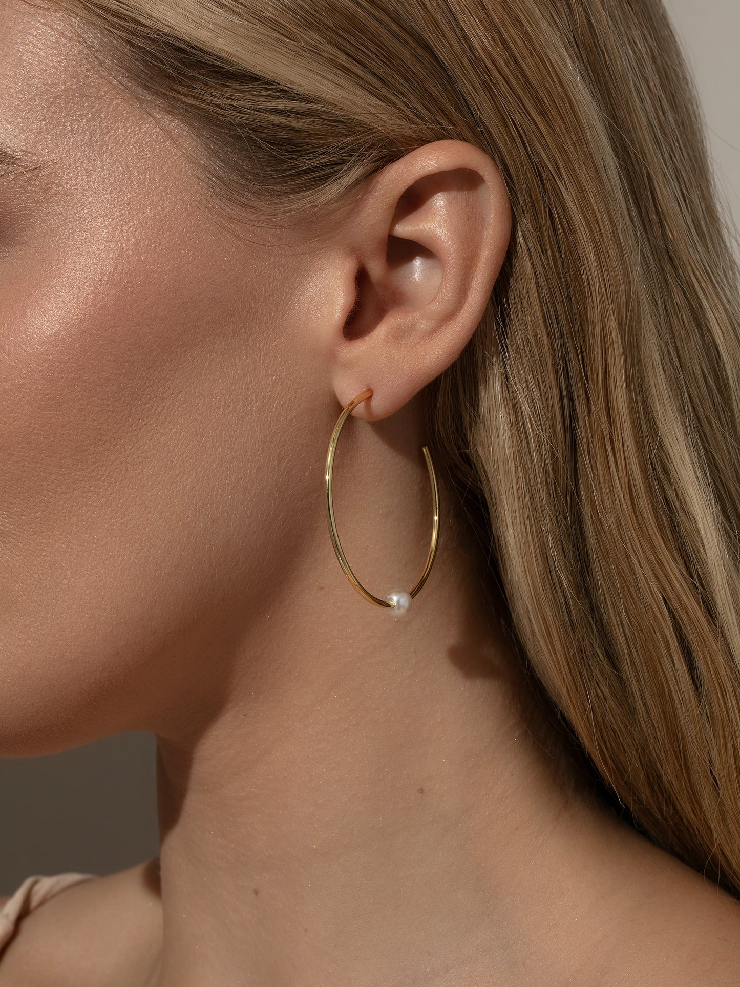 Pendientes de aro de perla Grace