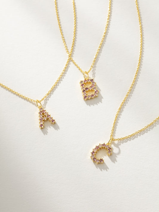 Collar con inicial Pretty In Pink