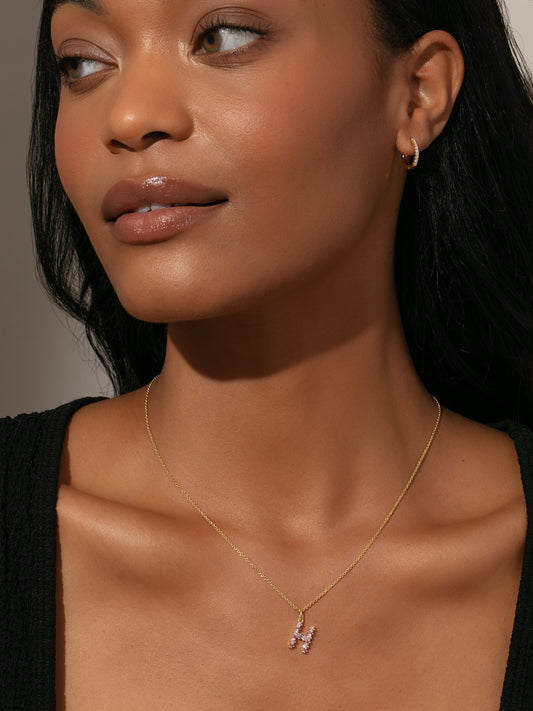 Collar con inicial Pretty In Pink