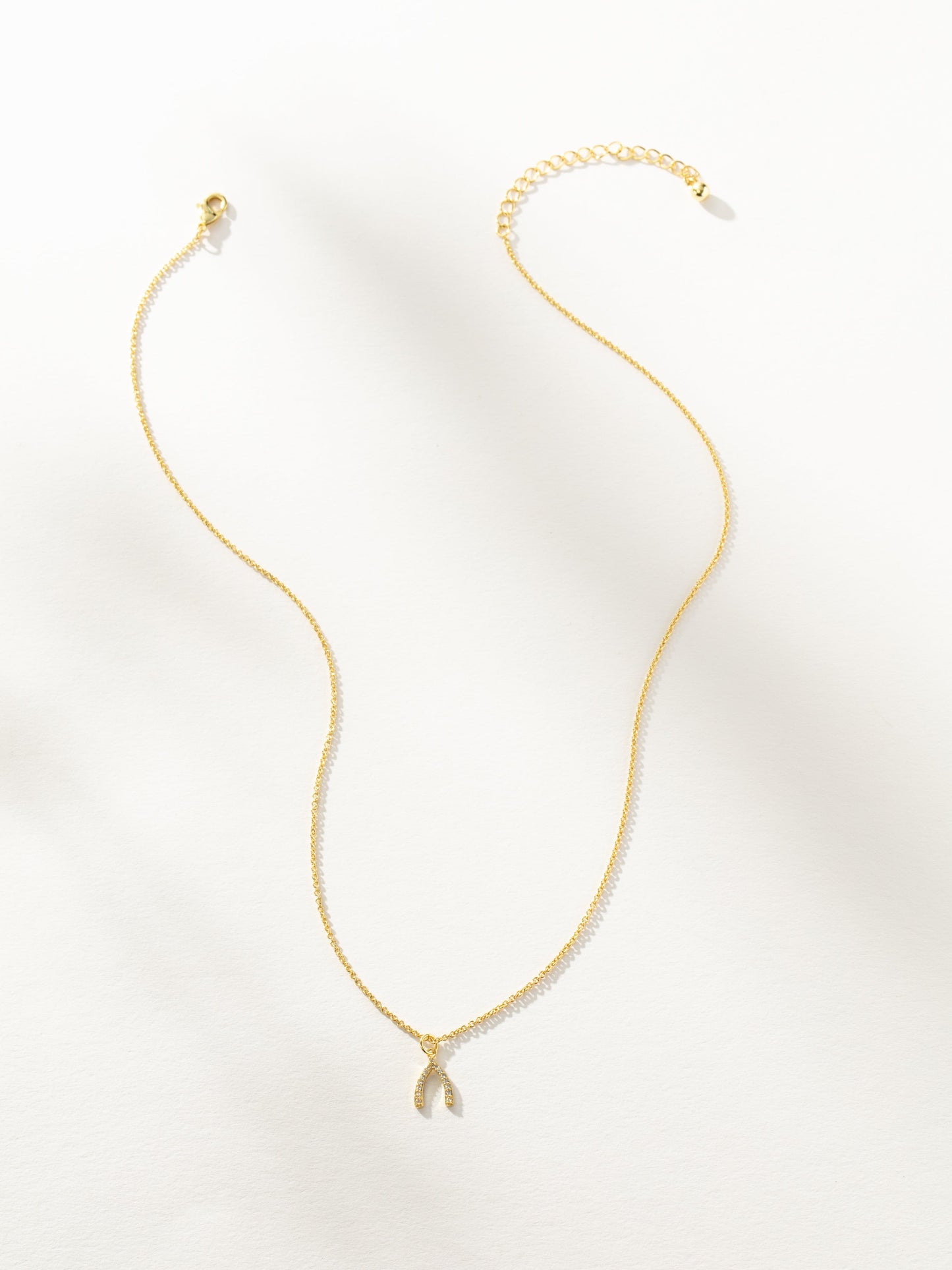 Pavé Wishbone Necklace