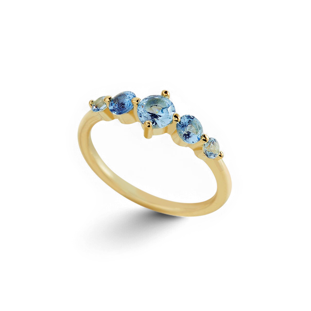 Five Stone Birthstone Statement Ring