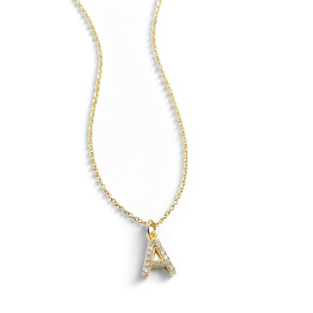 Pavé Uppercase Initial Necklace