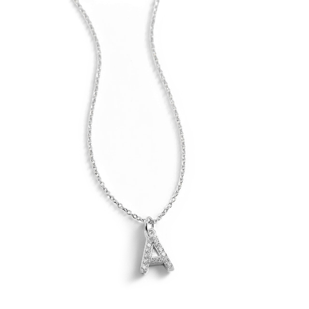 Pavé Uppercase Initial Necklace