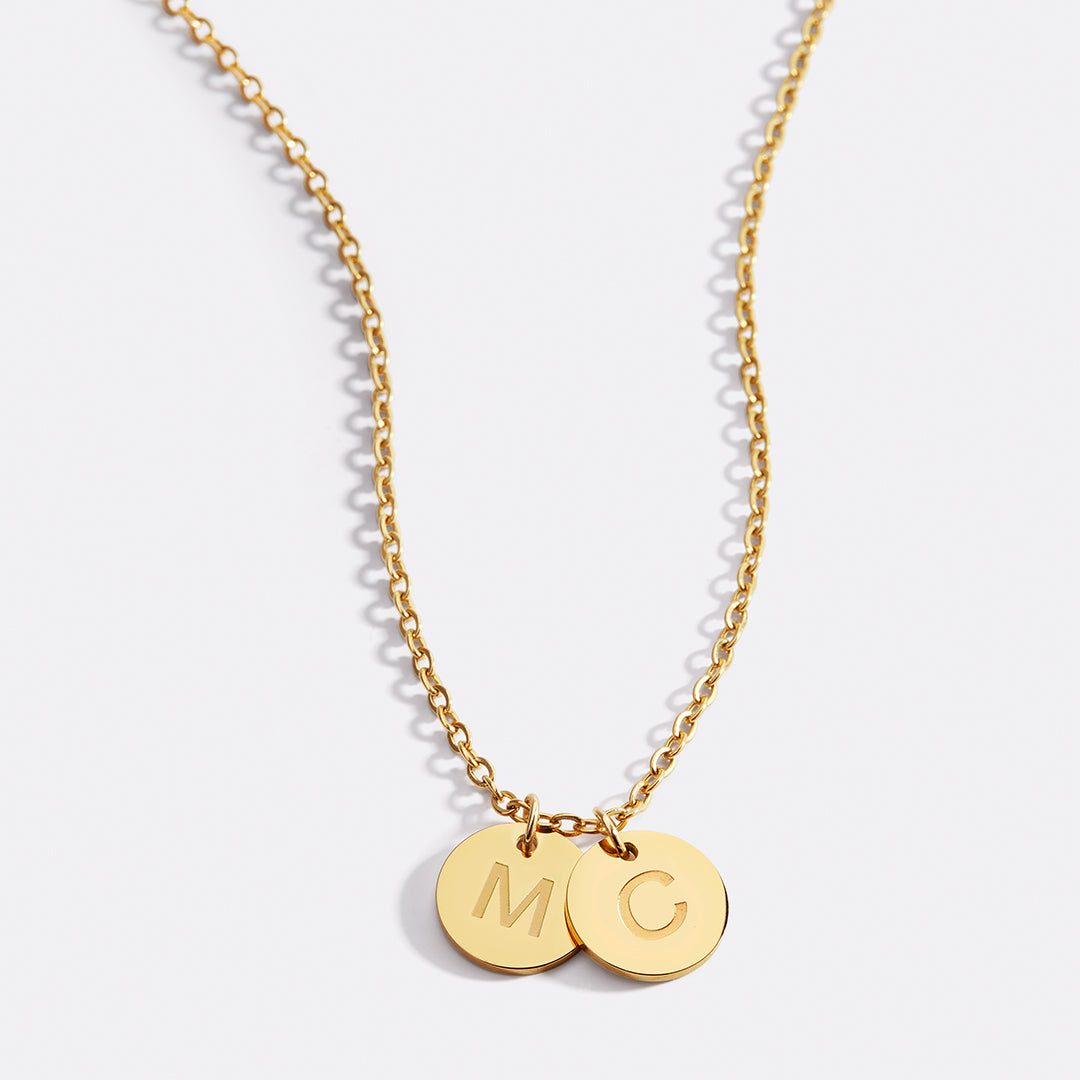 Dainty Initial Disc Necklace