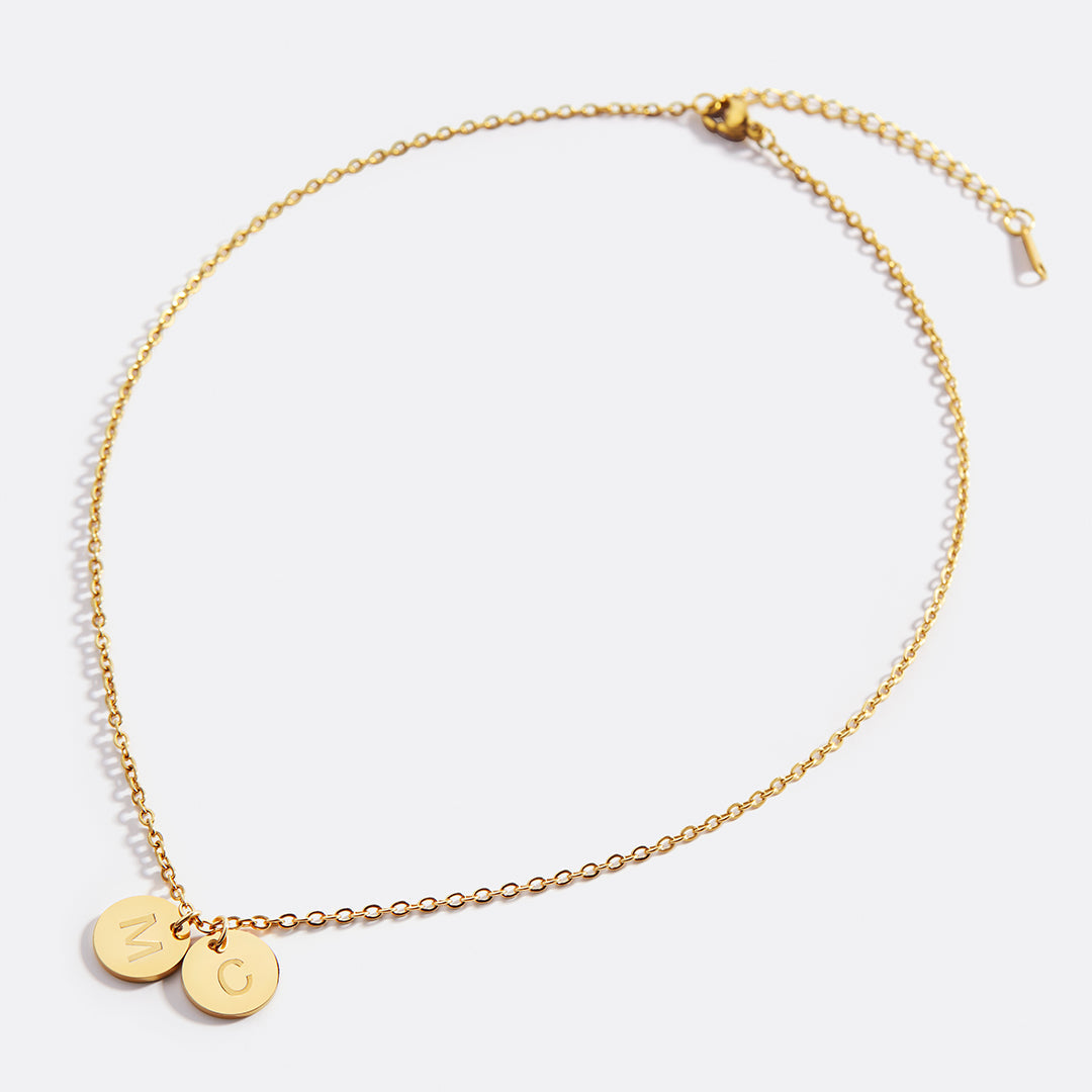 Dainty Initial Disc Necklace