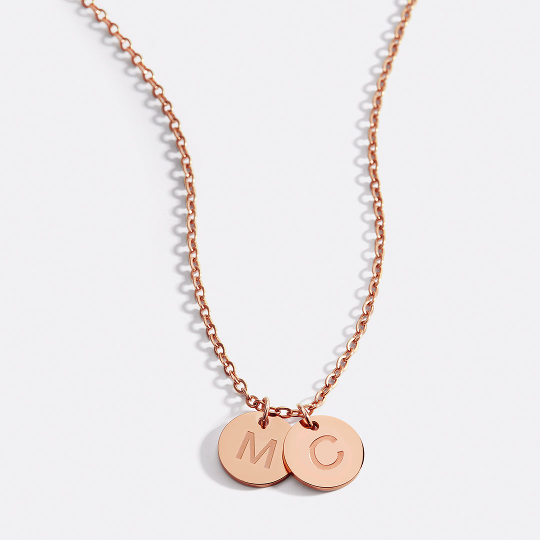 Dainty Initial Disc Necklace