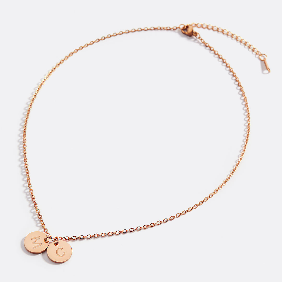 Dainty Initial Disc Necklace