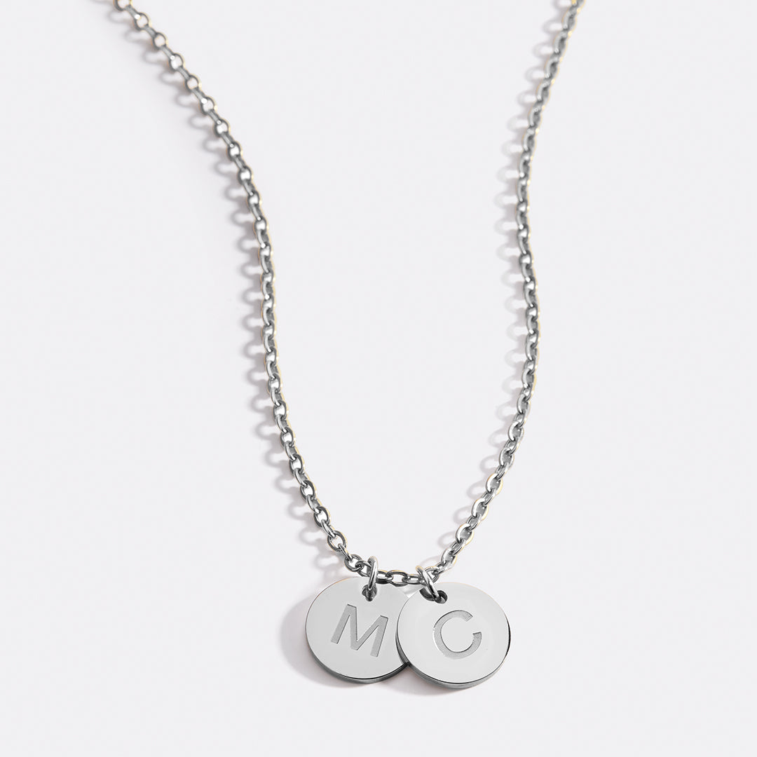 Dainty Initial Disc Necklace