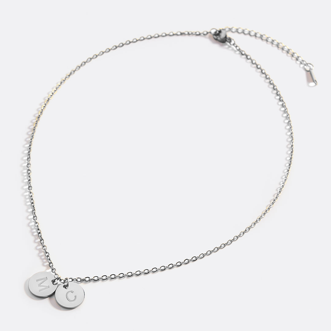 Dainty Initial Disc Necklace