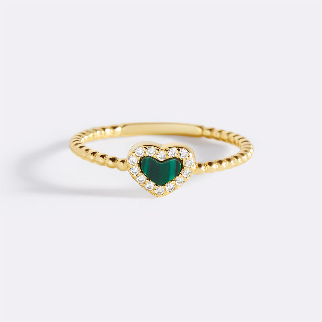 Tiny Gemstone Heart Ring