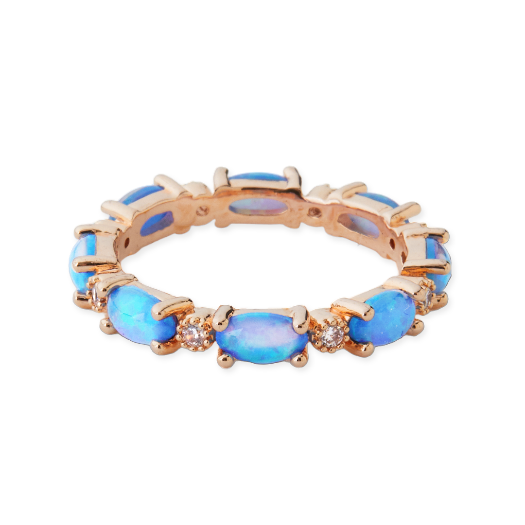 Fire Opal Eternity Band